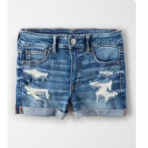 American Eagle AE Next Level extreme stretch high waisted denim short , 8